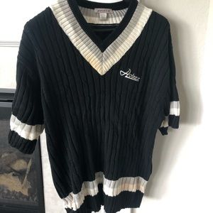 AVIREX ~vintage and preppy~men’s black vest sweater size 3XL •slouchy fit•